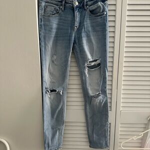 Vigoss Blue Skinny Jeans with Distressed Details